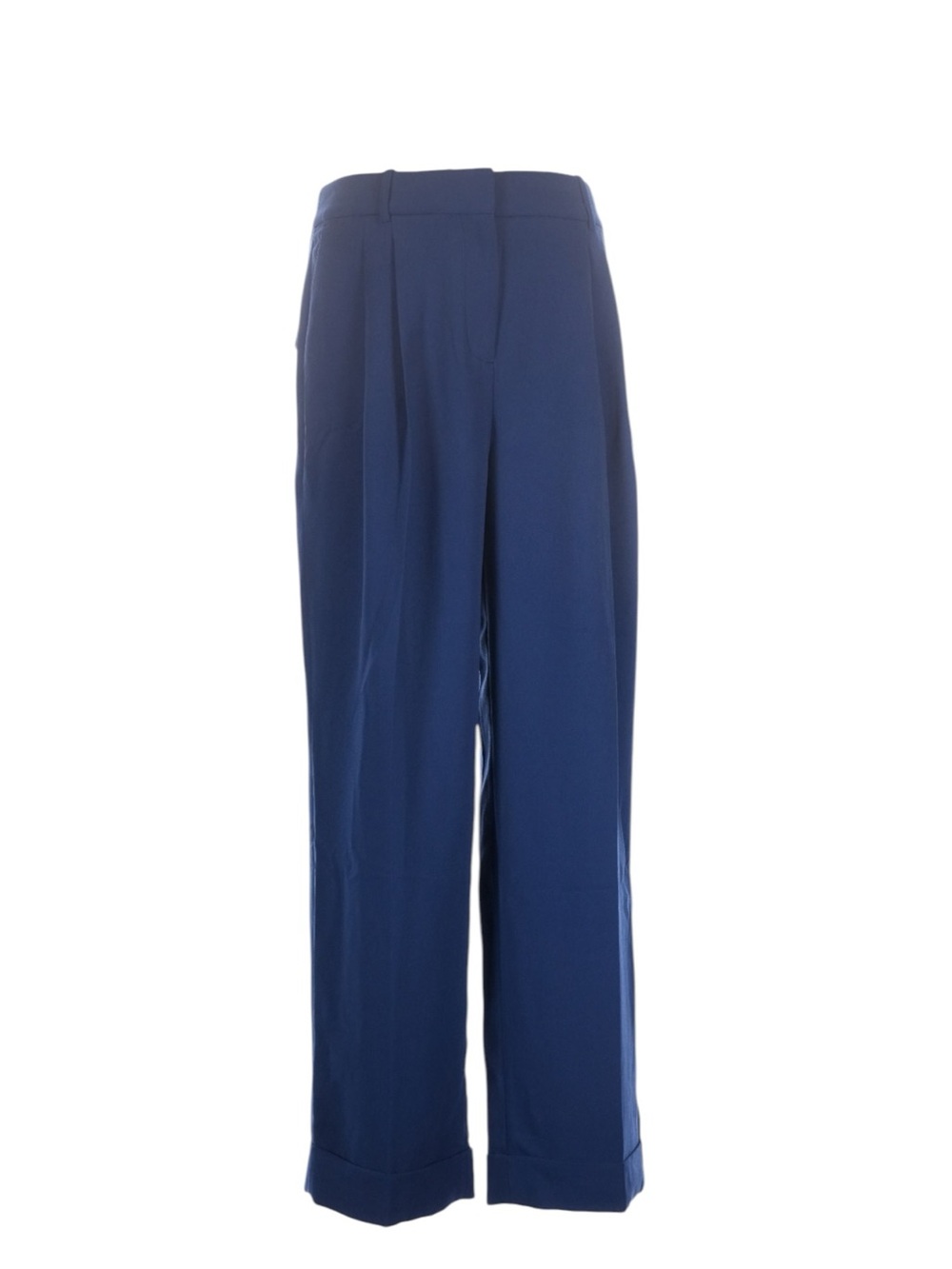 J. Crew Wide Leg Essential Pants in City Crepe Size 8 Navy Pleated Office NWT